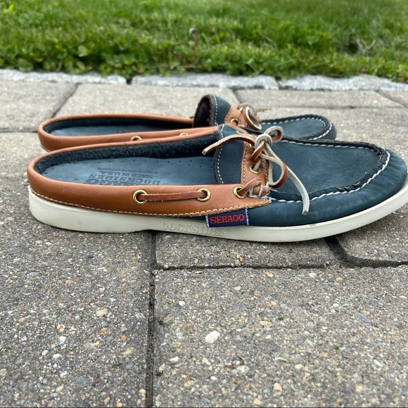 Sebago Dockside Blue Brown slide on 7 M - Picture 2 of 9